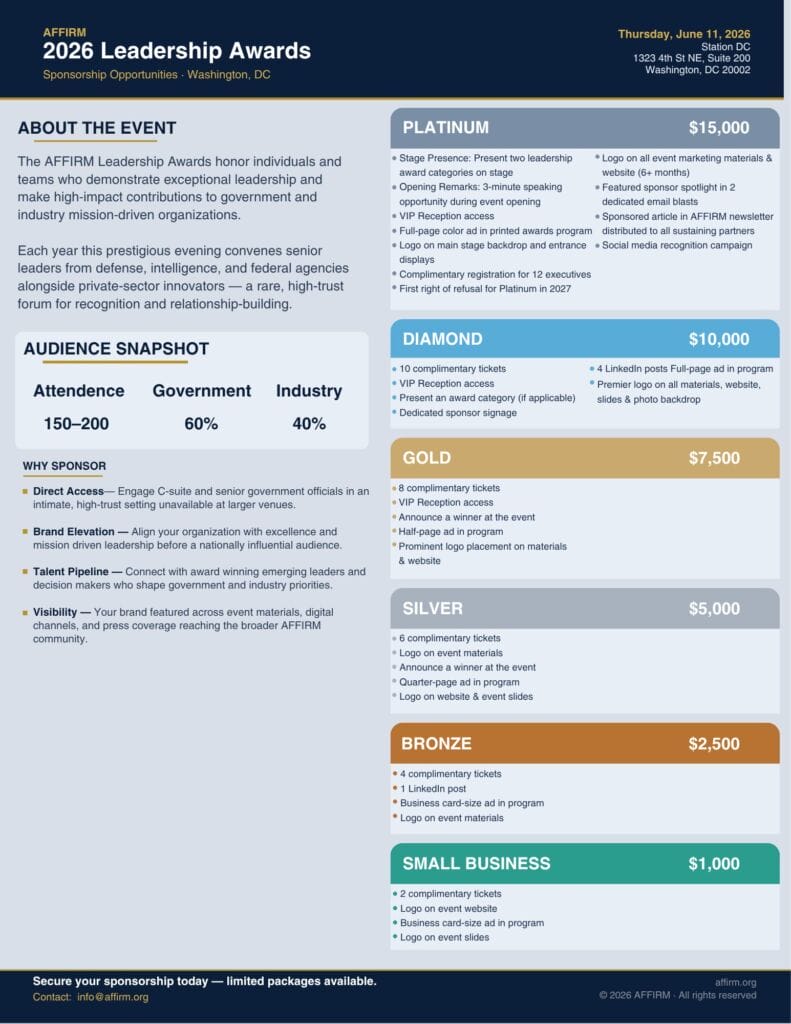 Sponsorship One sheet
