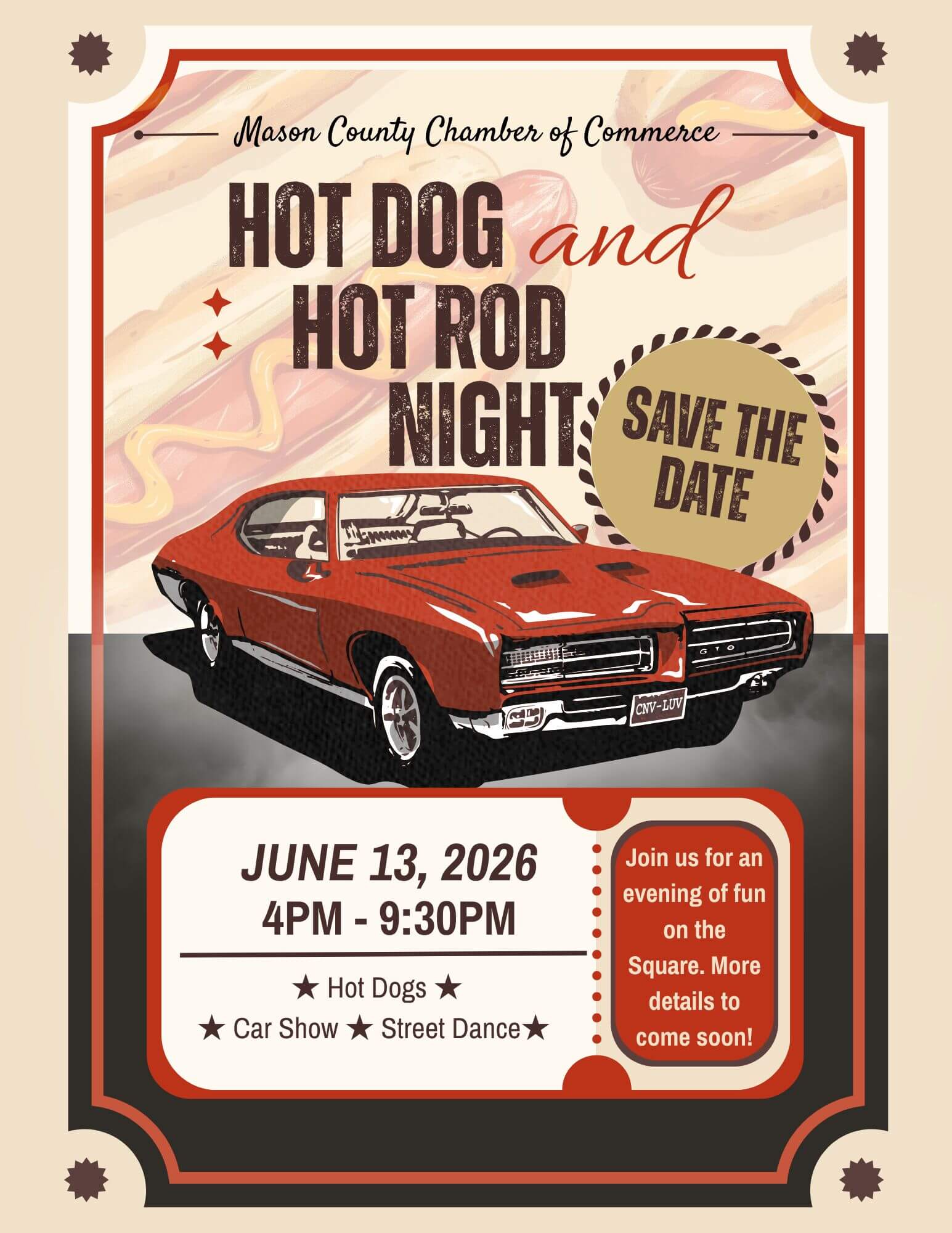 Save the Date - Hot Dog Night