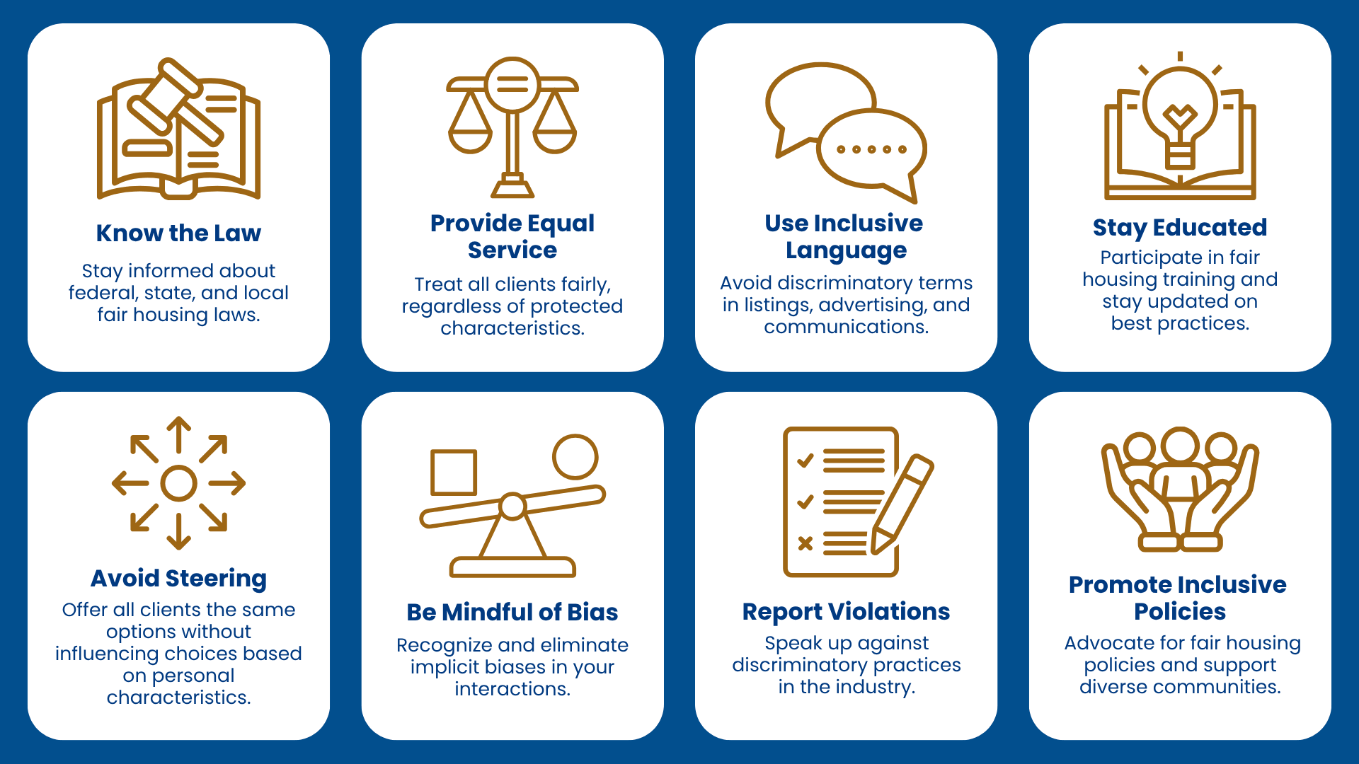 Eight Ways to Uphold Fair Housing Standards Infographic