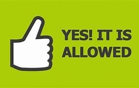 yES IT IS ALLOWED
