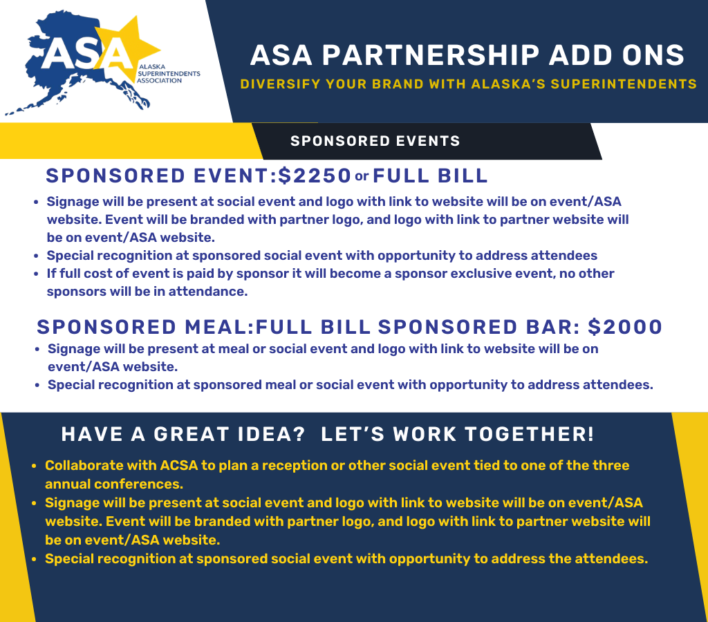 ACSAASA Partnership Levels &amp; Add Ons