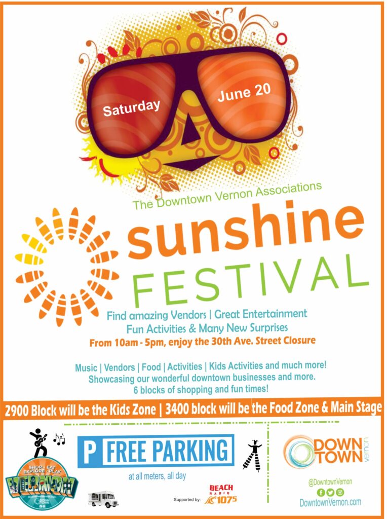 2026 Sunshine Festival Poster Downtown Vernon Association