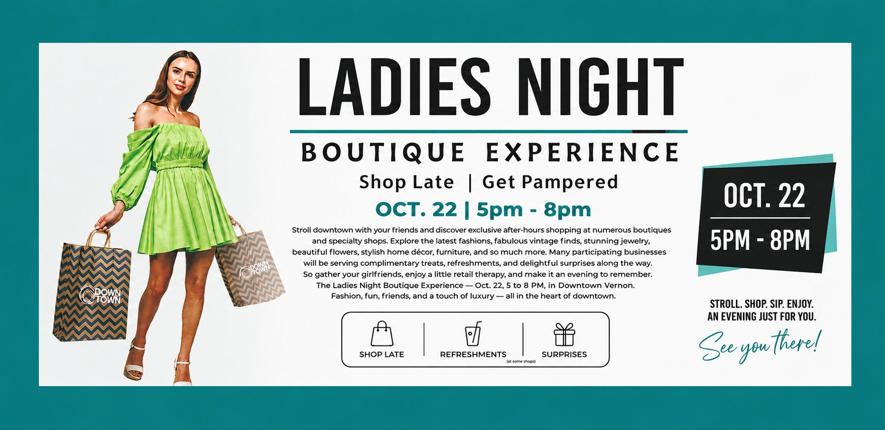 Ladies Night Downtown Vernon FB Banner