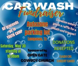 Car Wash Fundraiser OGCC 5-30-26