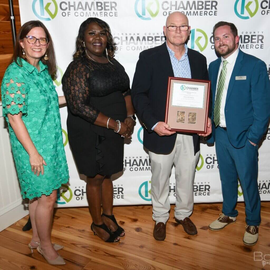 Powers Small Business of the Year award winner, Powers and Gregory Inc with owner, Henry Powers, Amy Kinard (far left), and representing award sponsor TruVista, Shanta Lewis & Johnathan Winburn.
