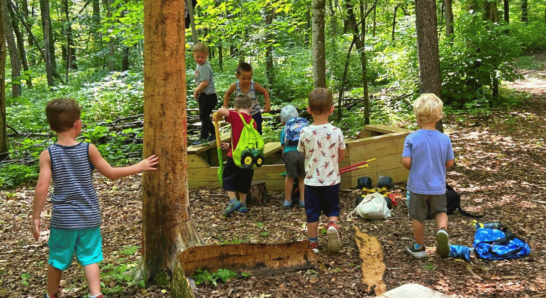 Preschoolers at Eagle Bluff Nature Preschool
