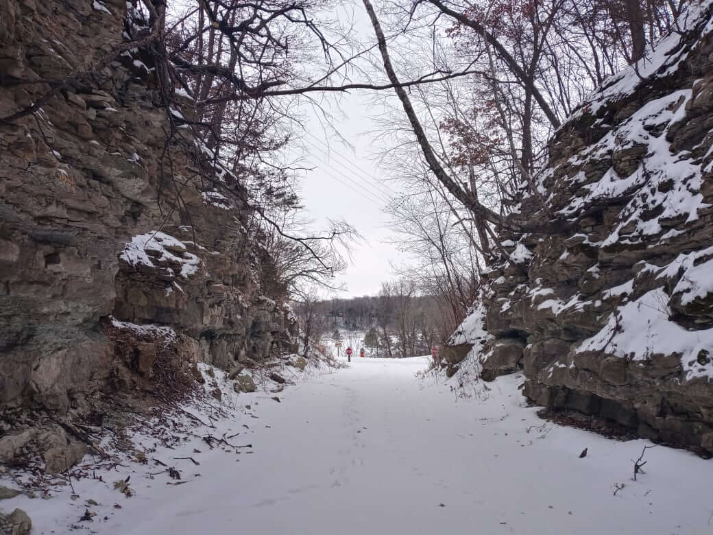 Winter snow on rocks