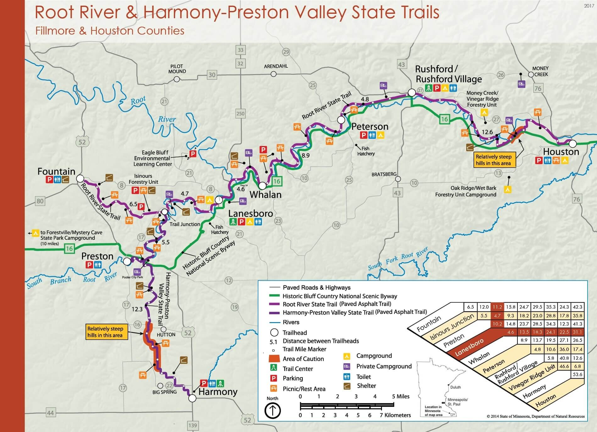 Root River Trail map