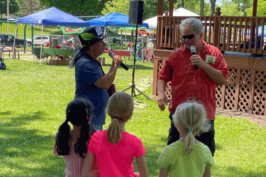 People having fun at Rhubarb Festival in Lanesboro's Sylvan Park