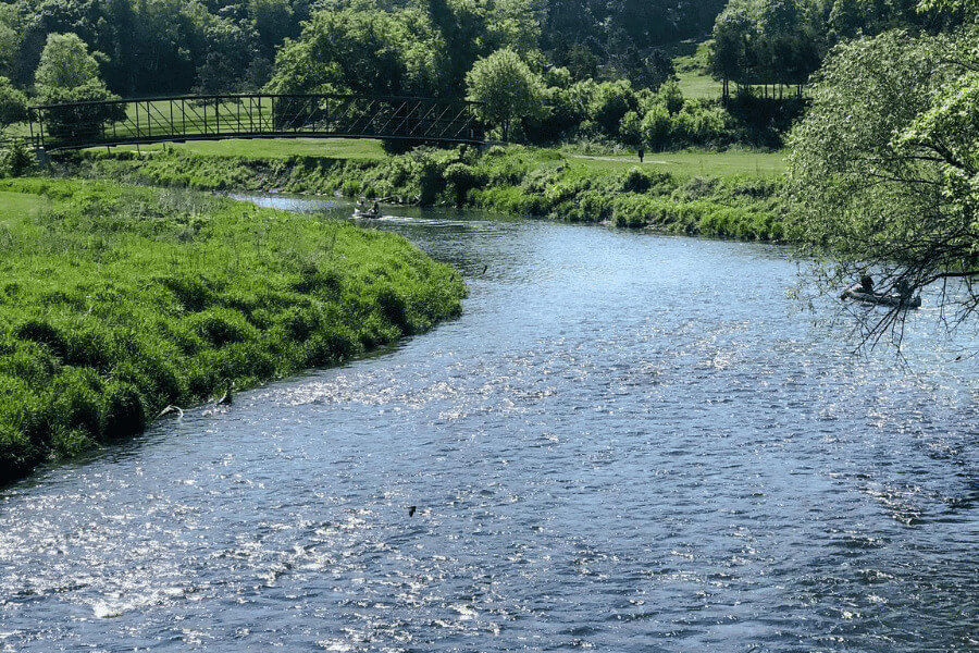 People canoeing on the Root River near Lanesboro, MN