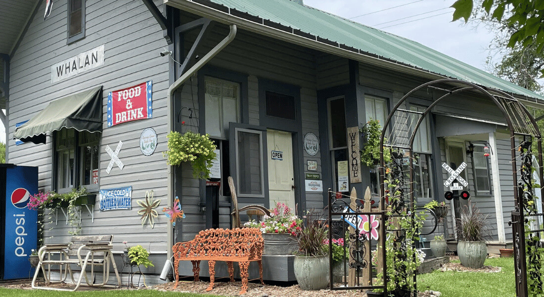 The outside and grounds of the historic Whalan Depot.