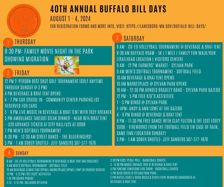 2024 Buffalo Bill Days schedule of events