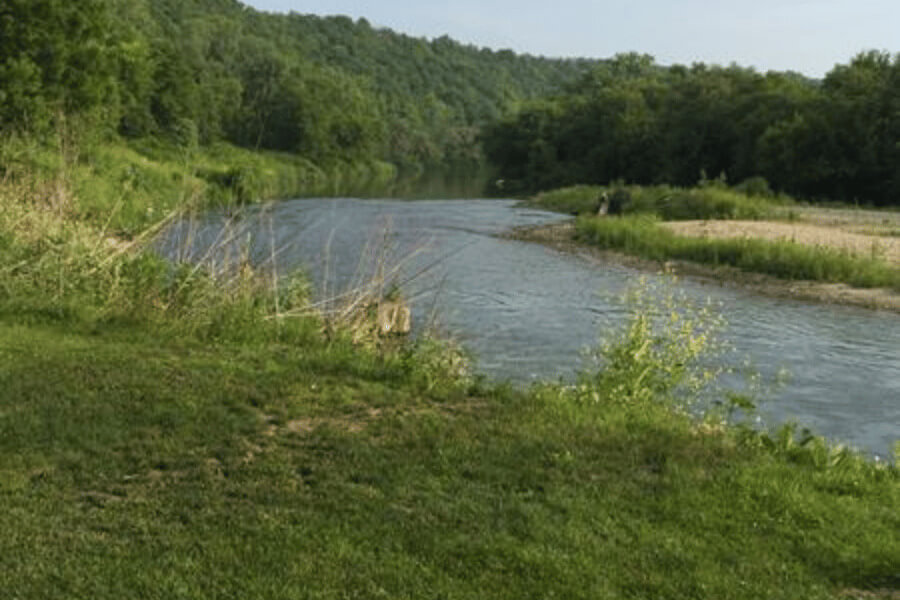 The Root River at Eagle Cliff Campground in Lanesboro, MN