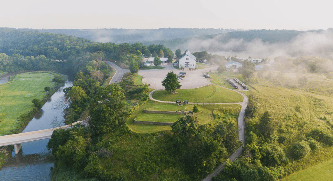 Aerial view of the Old Barn Resort