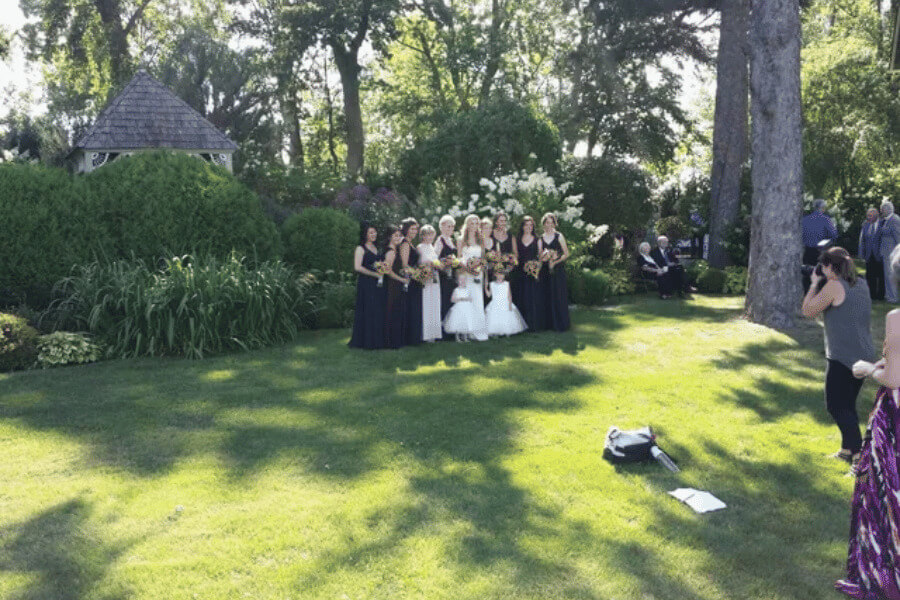 A wedding party at Berwood Hill Inn