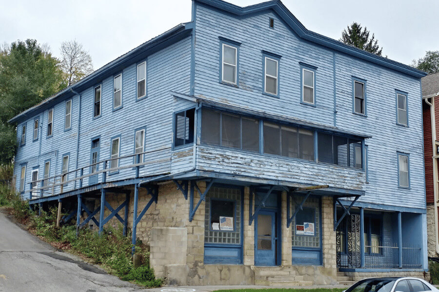 The Historic Blue Hotel is being renovated by Minnesota Building Contractors.