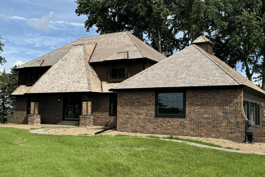 A recently completed roofing project by Minnesota Building Contractors.