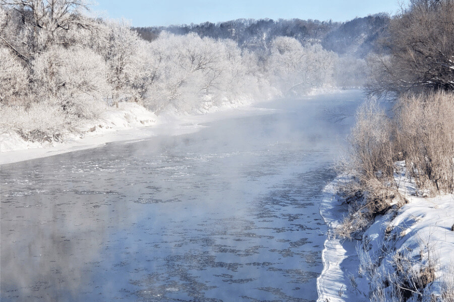 The Root River in Whalan during winter