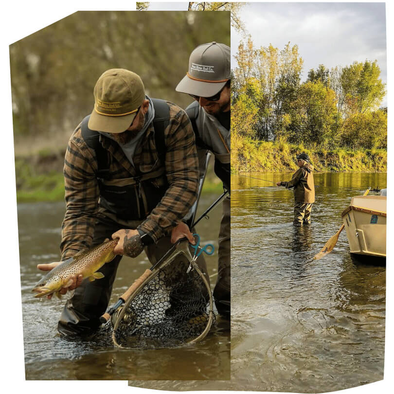 Two images showing fishing in Lanesboro & Whalan, MN