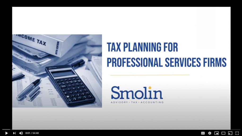 Tax Planning for Professional Services Firms
