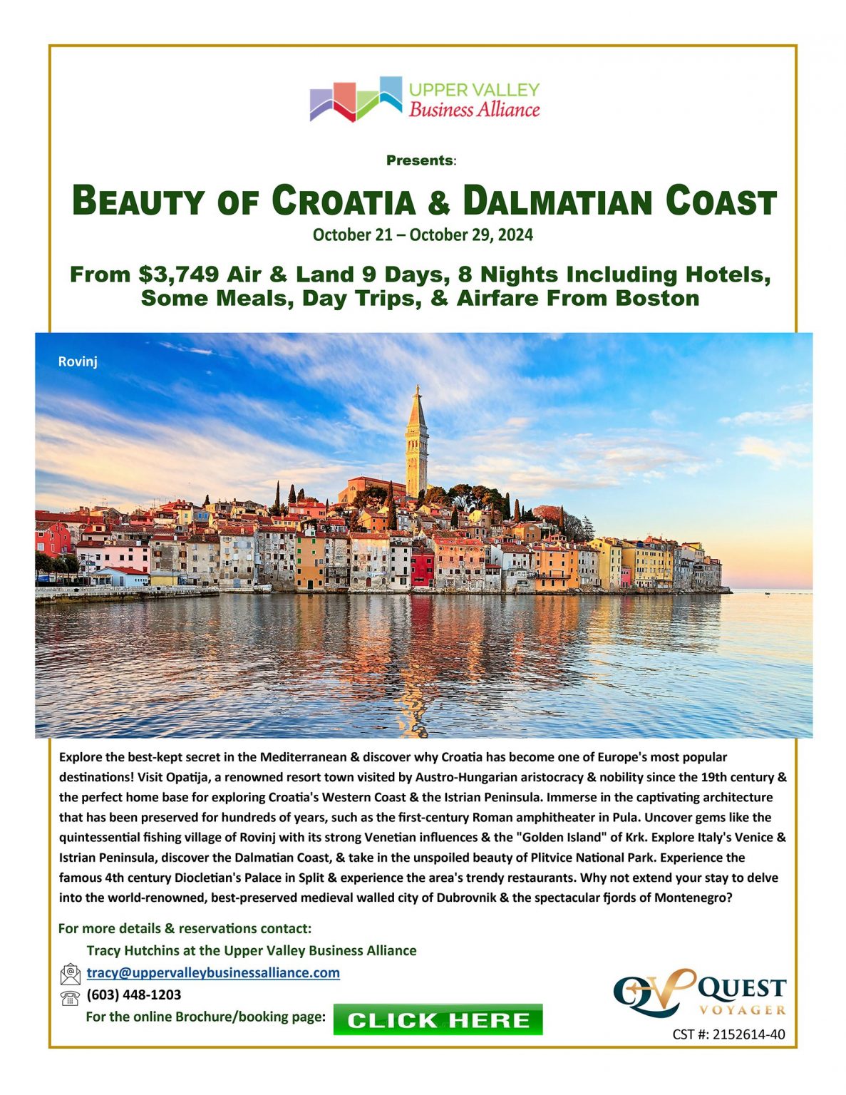 Take a trip to Croatia with Upper Valley Business Alliance