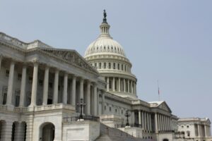 U.S. Capitol Building against a pale blue sky