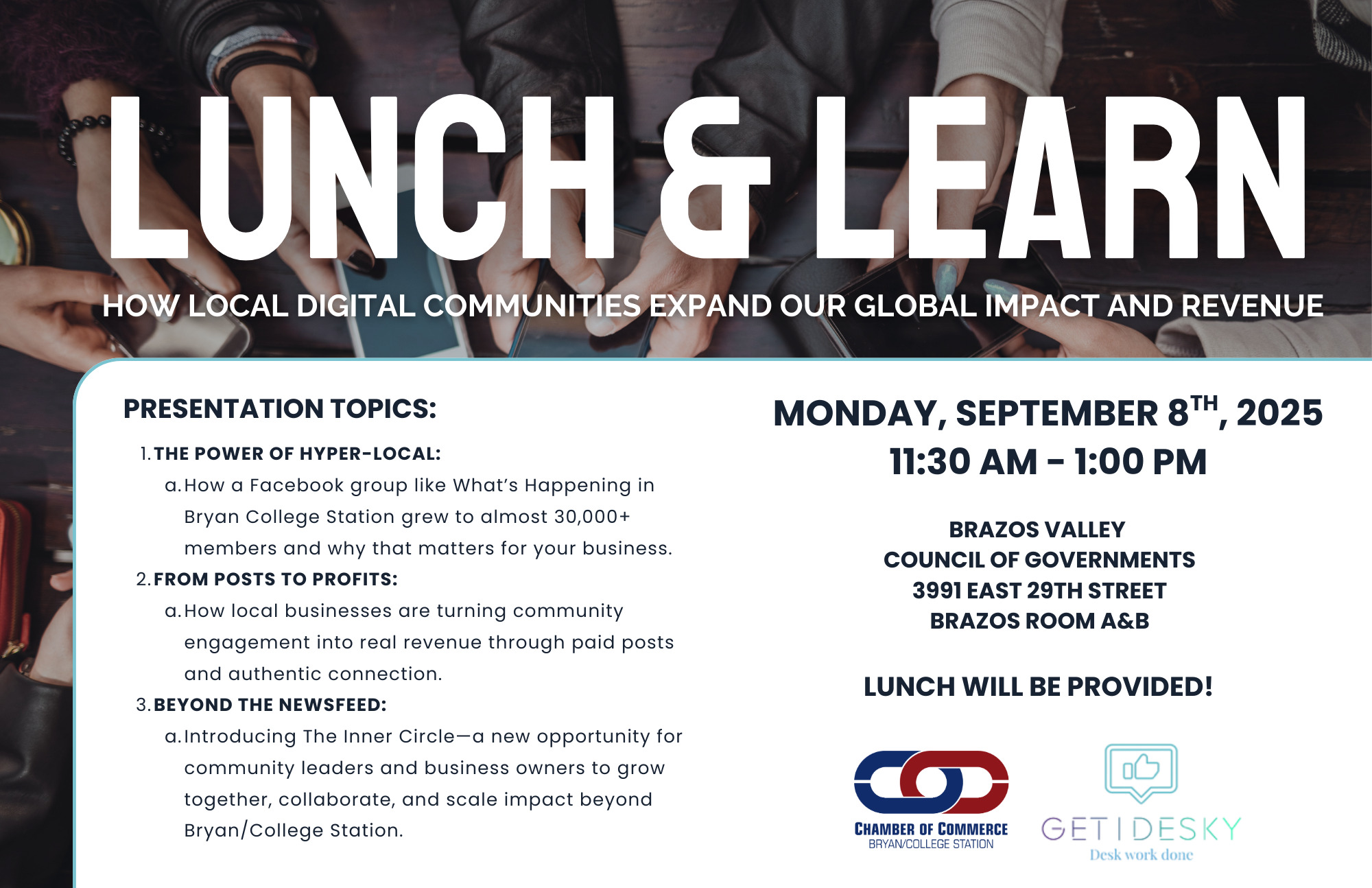 Lunch and Learn What's Happening