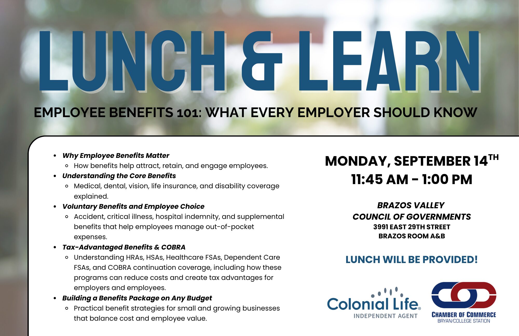 Lunch and Learn Employee Benefits 101