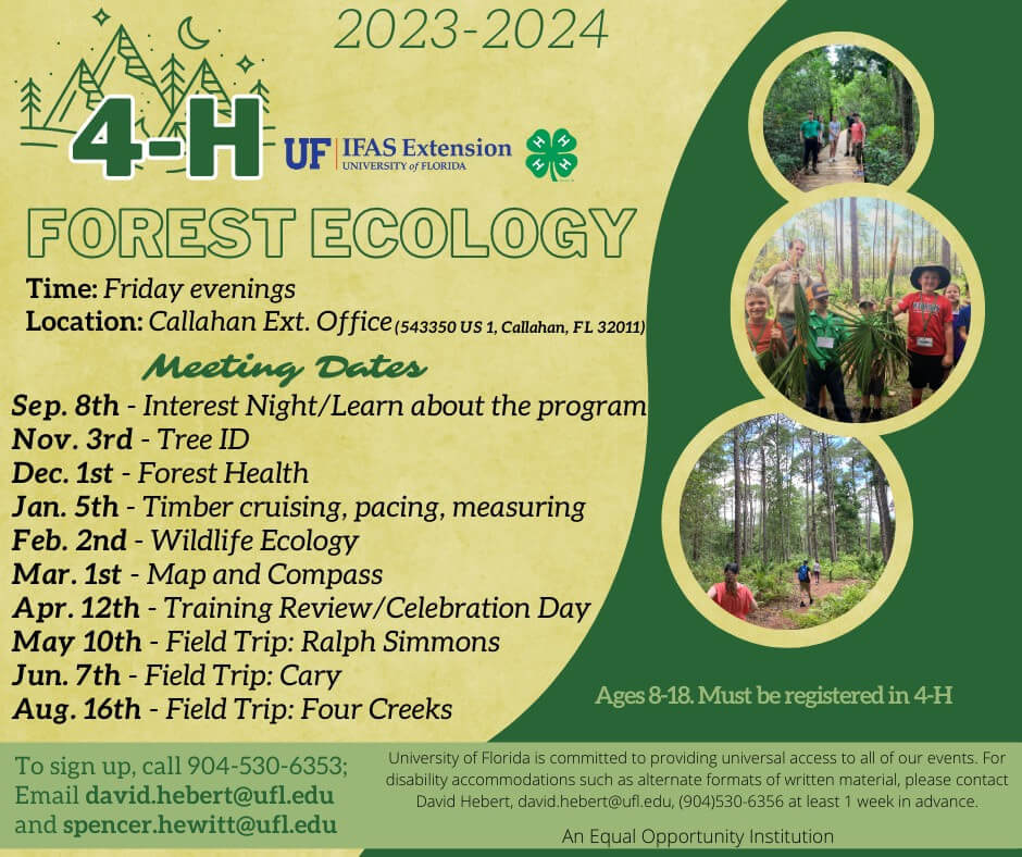 Nassau County 4-H Forest Ecology Program Flyer
