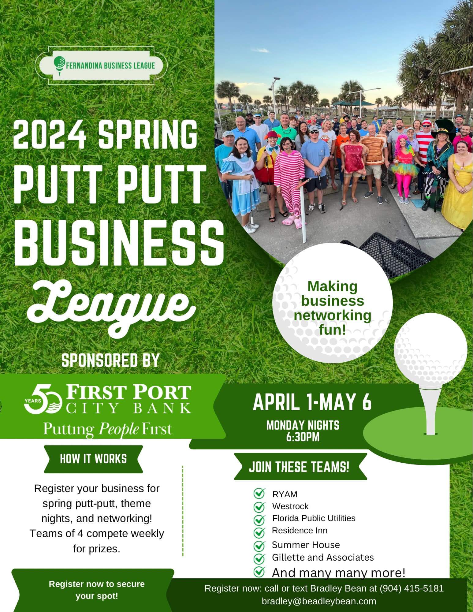 2024 Spring Putt Putt Business League flyer