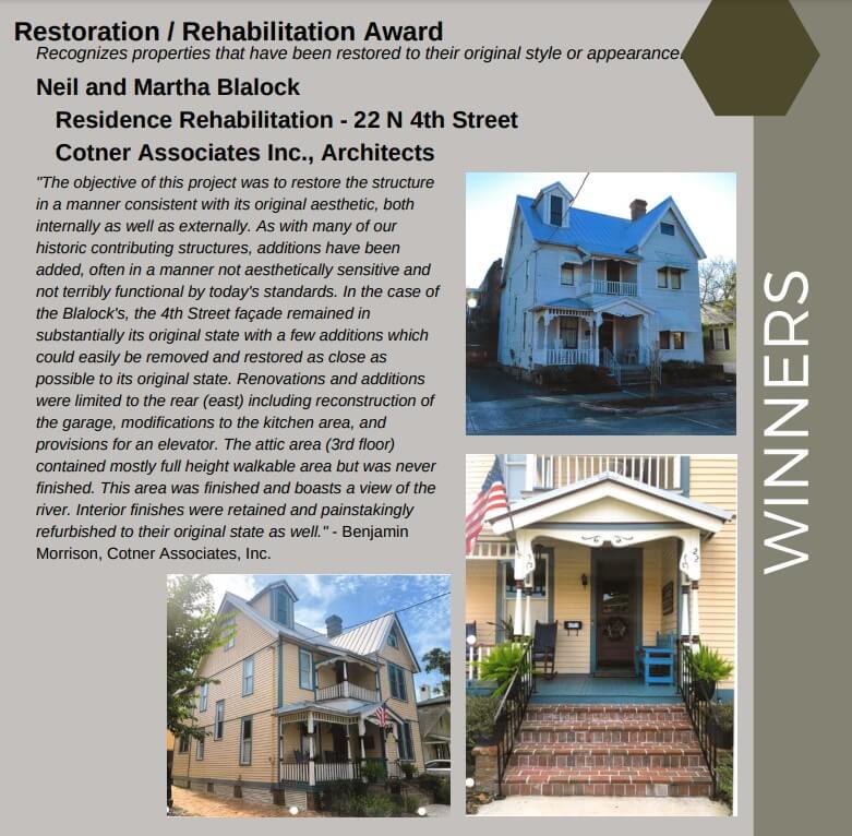City of Fernandina Beach Restoration Rehabilitation Award