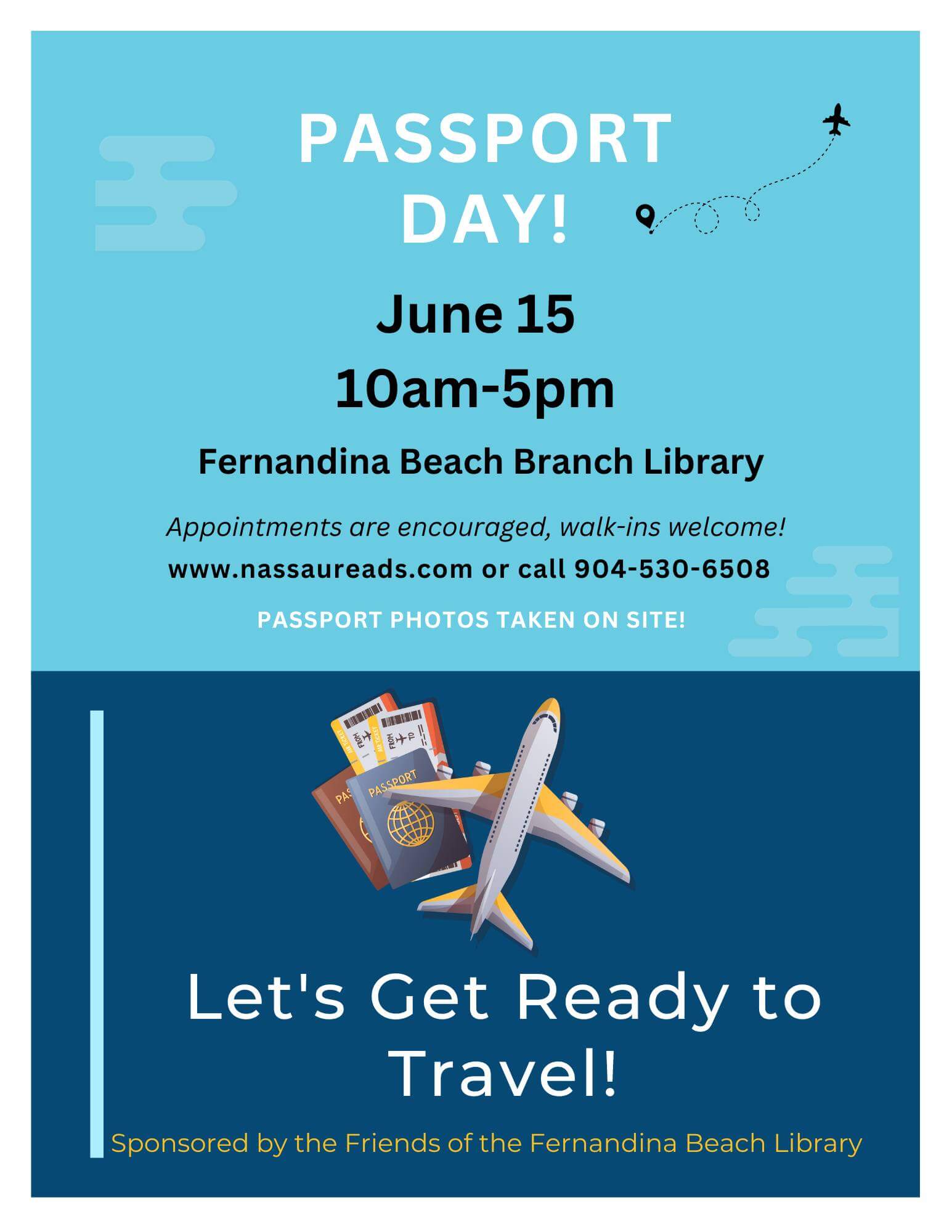 Passport Day at the Fernandina Beach Library flyer