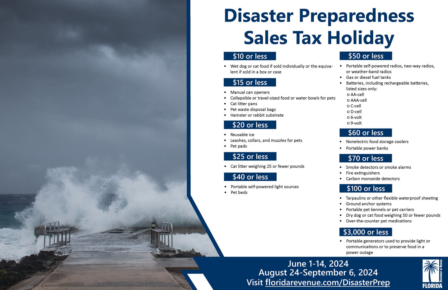 Disaster Preparedness Sales Tax Holiday flyer