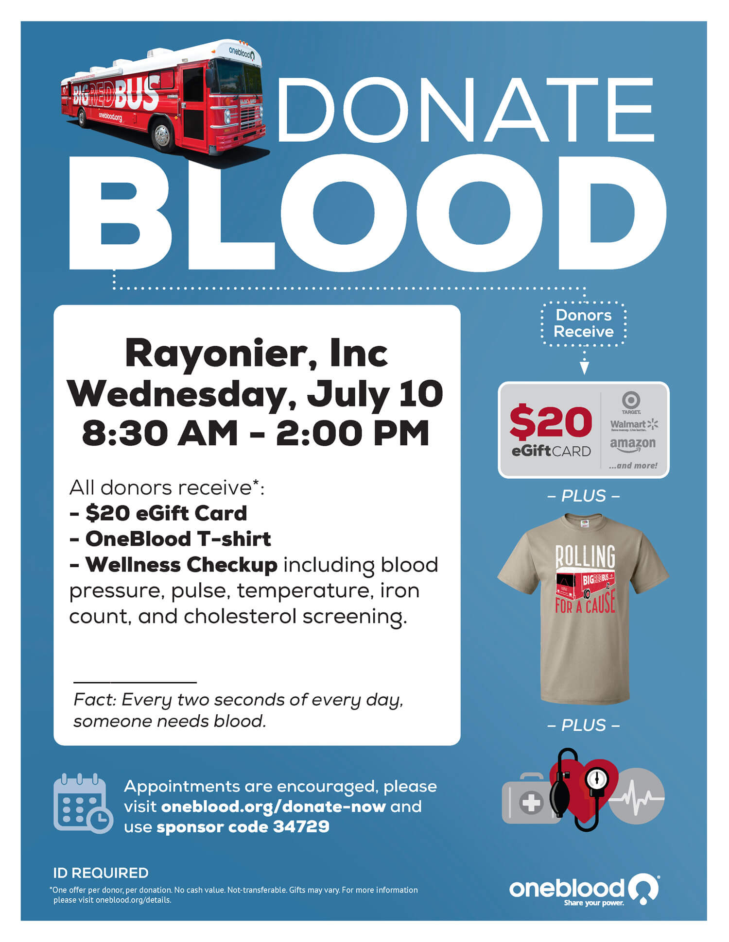 Blood Drive Event Flyer July 10, 2024