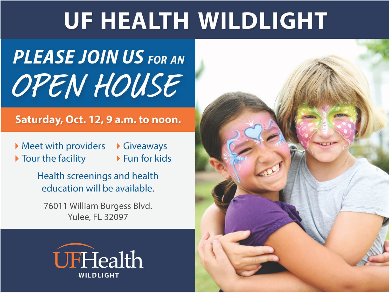 UF Health Wildlight Community Health Fair and Open House flyer