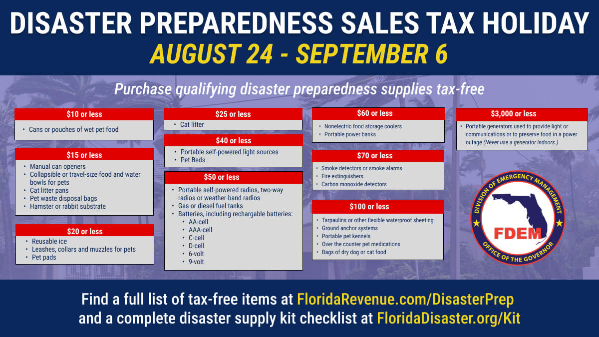 Disaster Preparedness Sales Tax Holiday