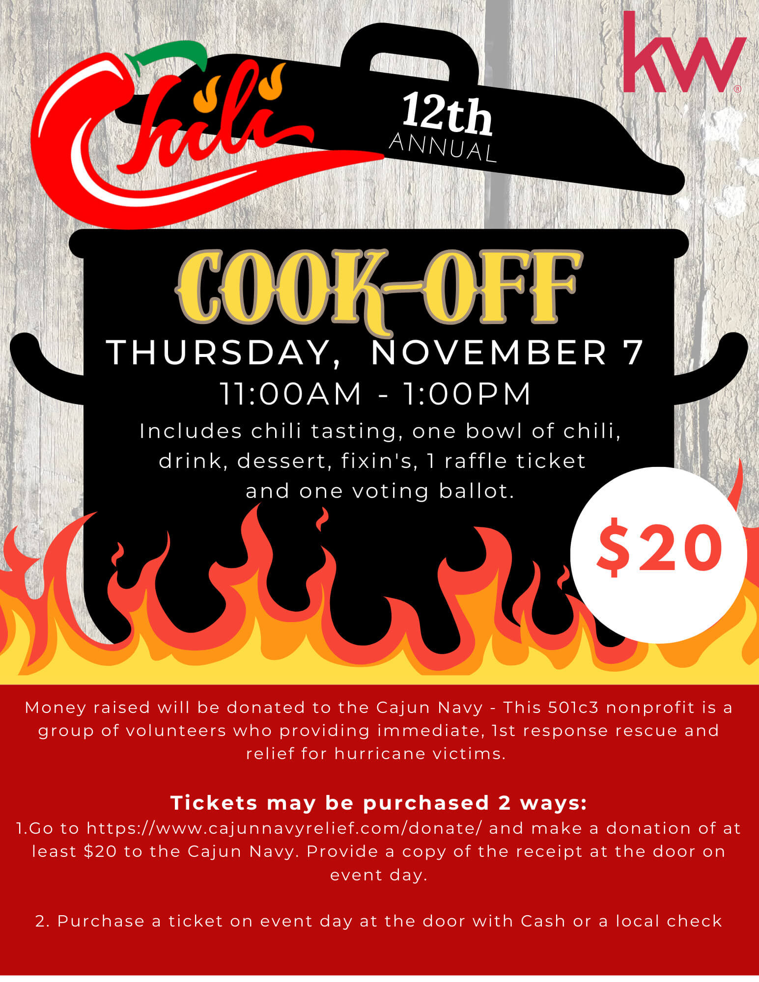 12th Annual Chili Cook-Off flyer