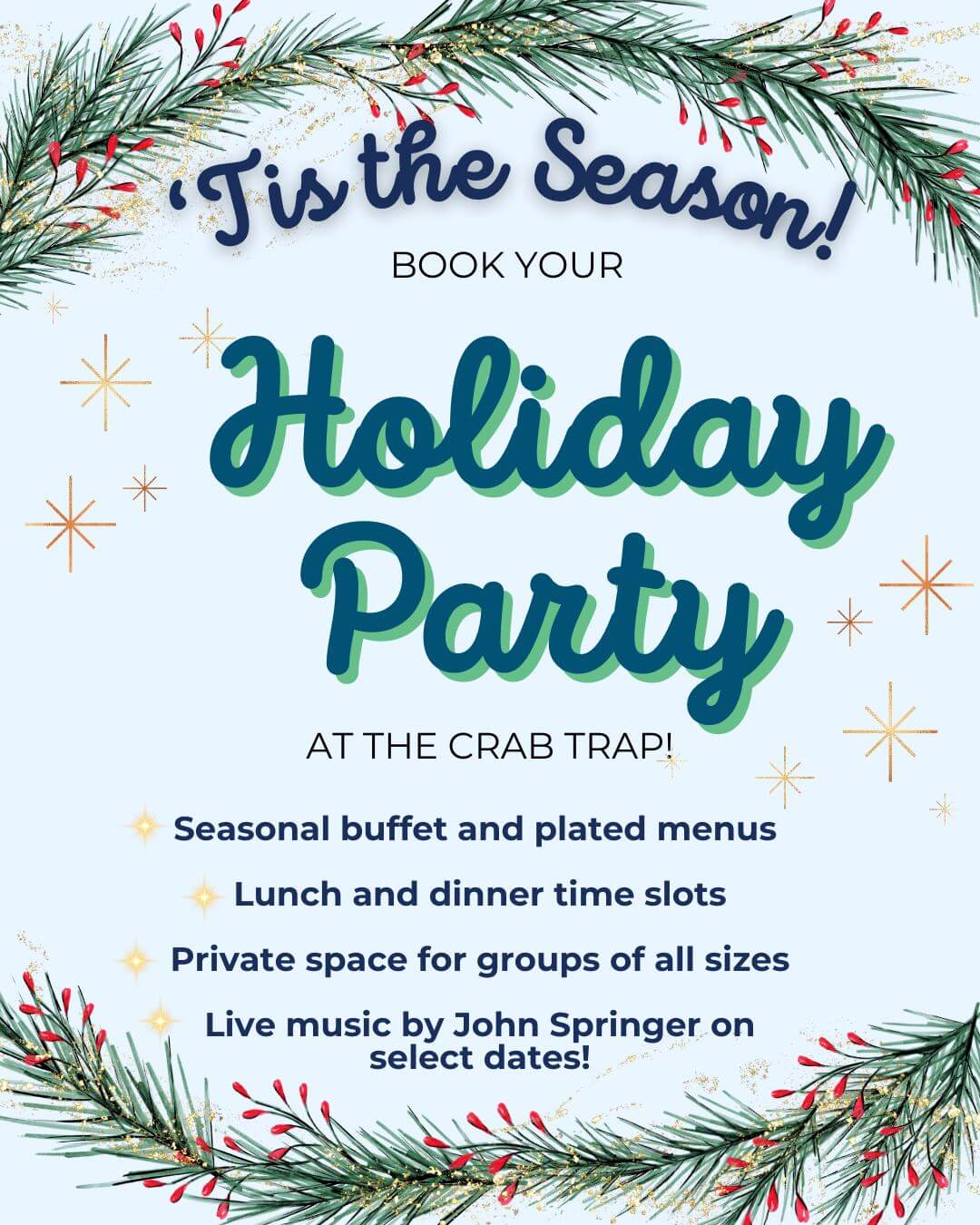 Christmas Parties at The Crab Trap Amelia Island