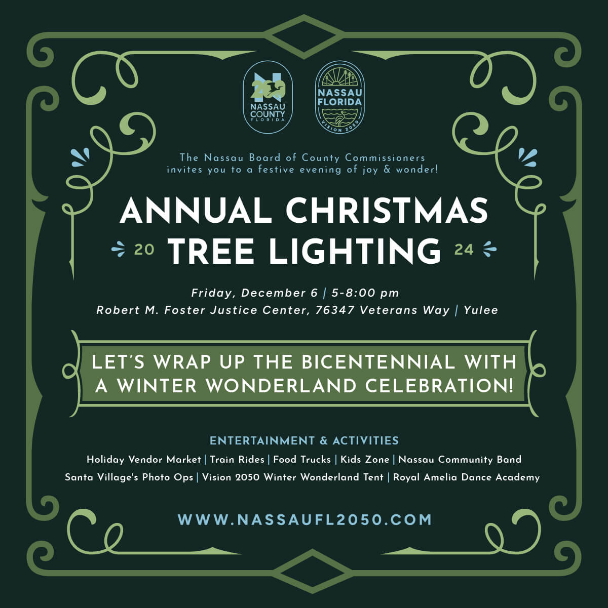 Nassau County 3rd Annual Christmas Tree Lighting and Bicentennial Event