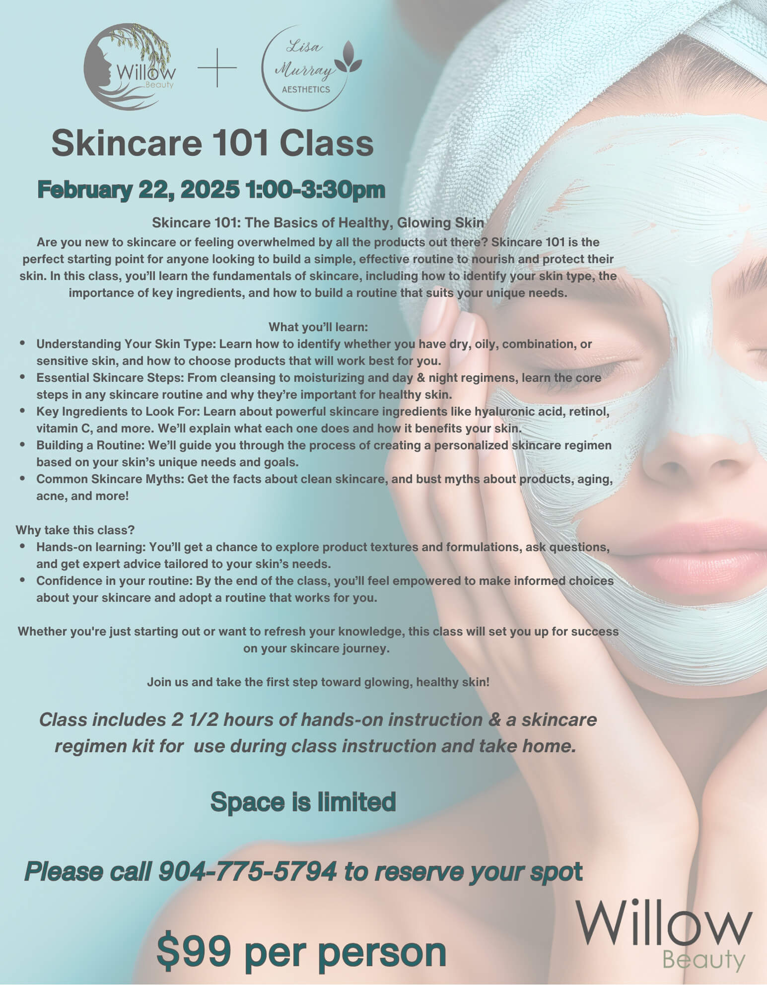 Skincare 101 Class at Willow Beauty