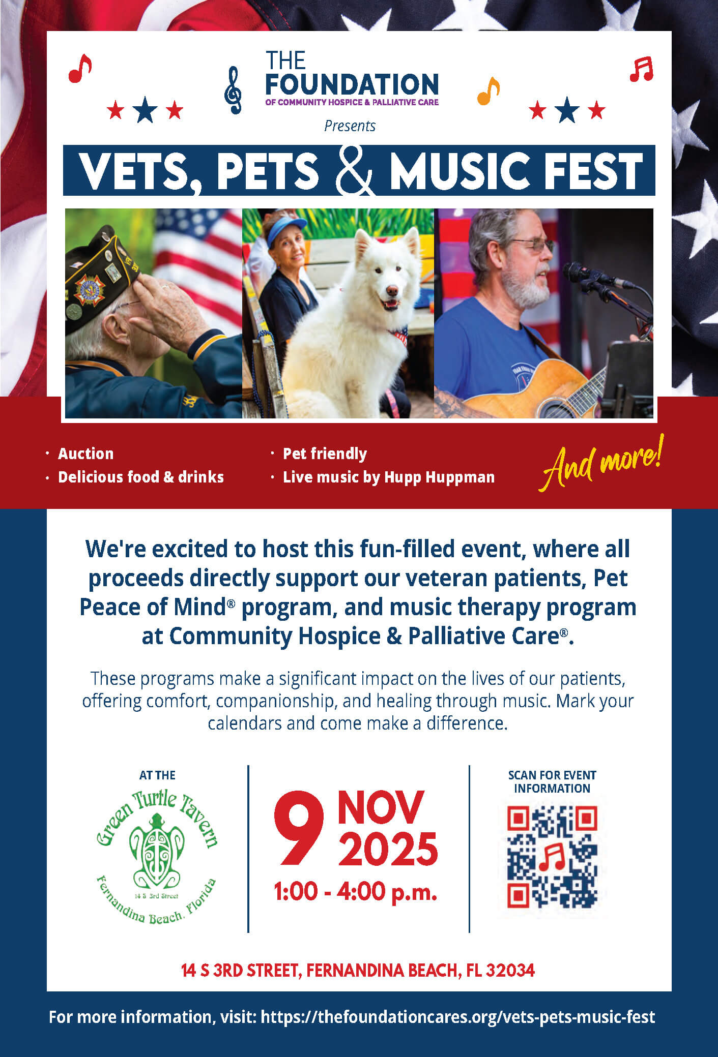 Vets, Pets, & Music Fest 2025 Flyer