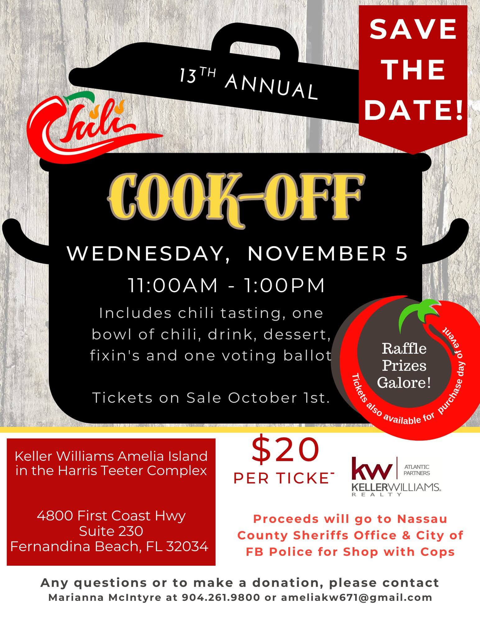 13th Annual Chili Cookoff Competition flyer