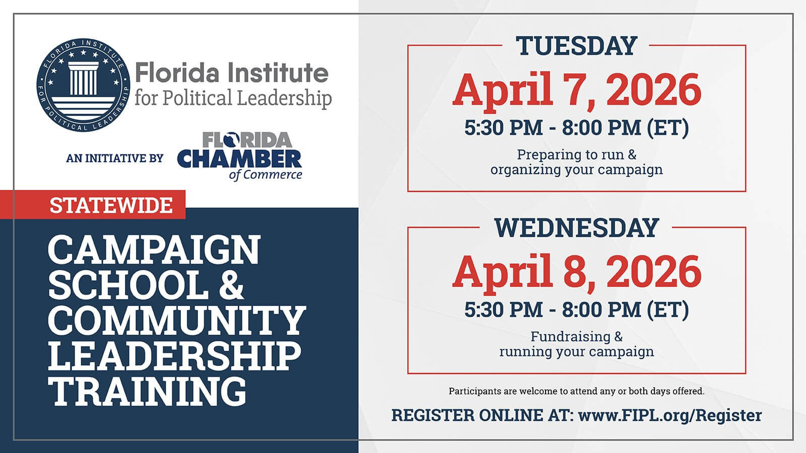 Florida Institute for Political Leadership campaign school & community leadership training
