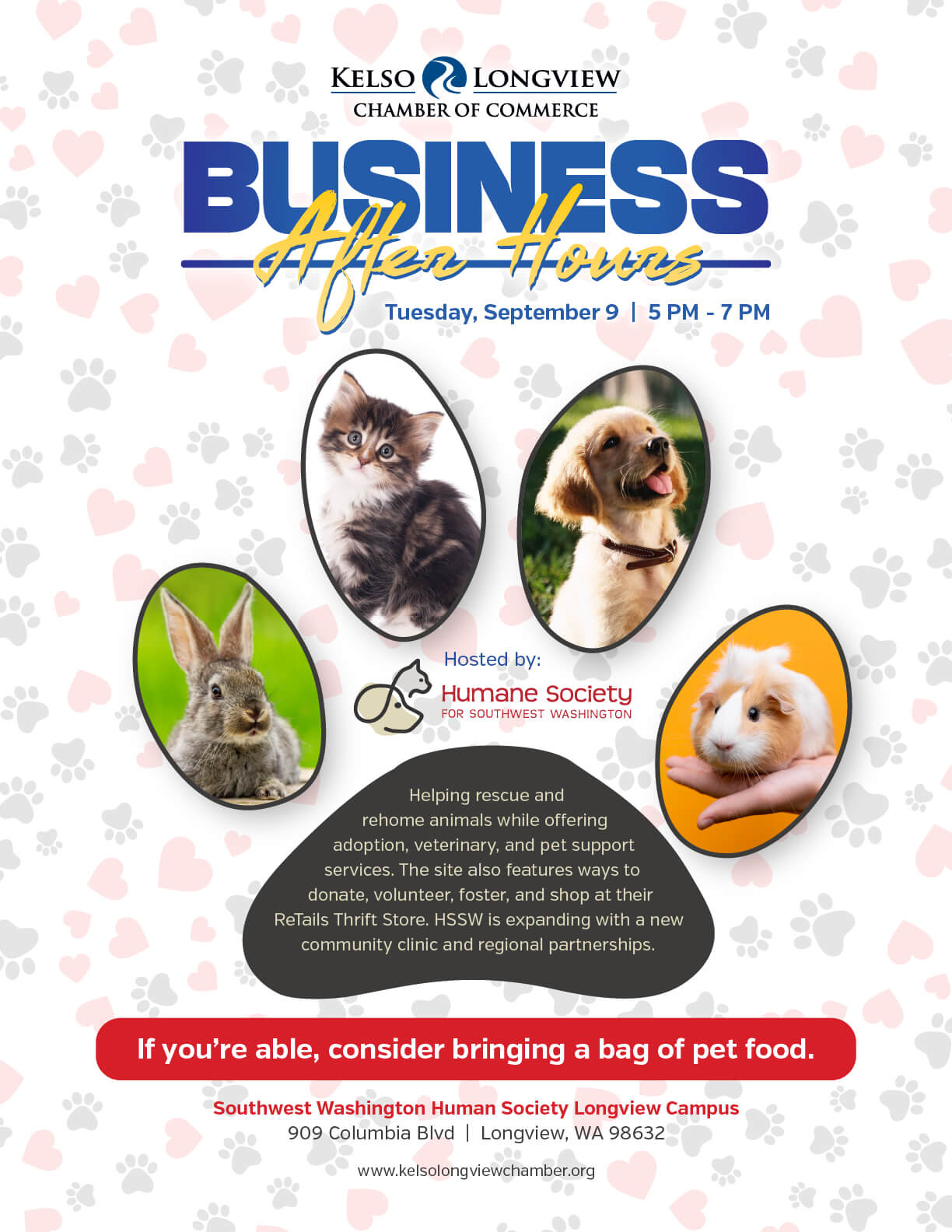 BAH 2025 - September - Humane Society for Southwest Washington - Flyer BAH 2025 - September - Humane Society for Southwest Washington - Flyer