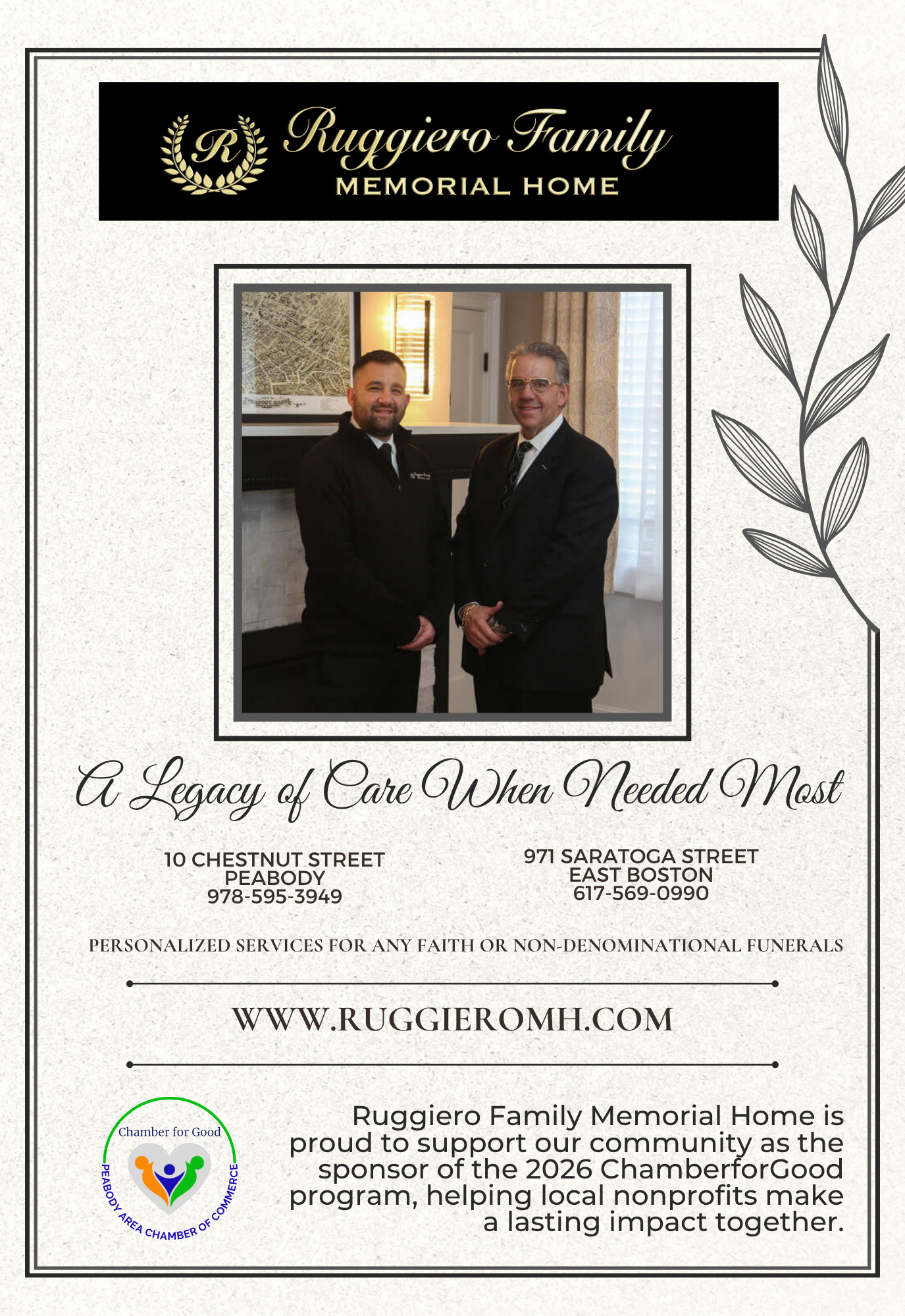 Ruggiero Family Memorial Home North Shore Chapel