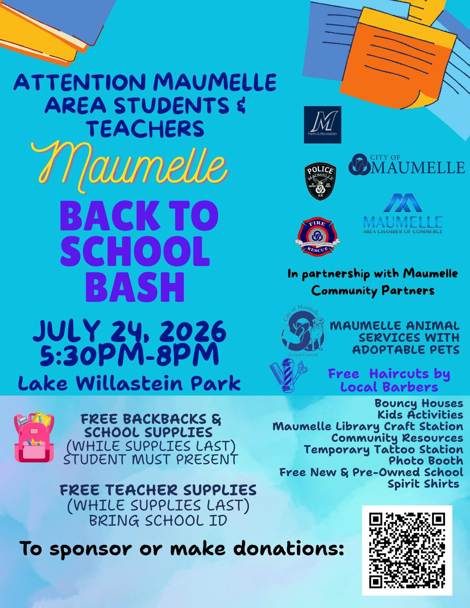 Back to School Flyer list of activities