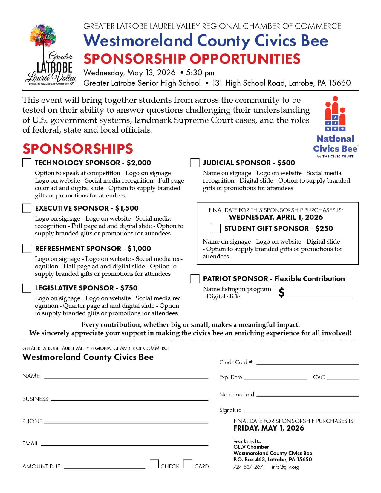 SPONSOR Civics Bee