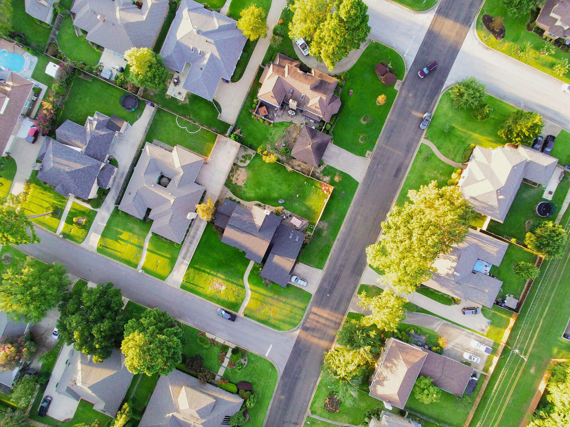 aerial of houses