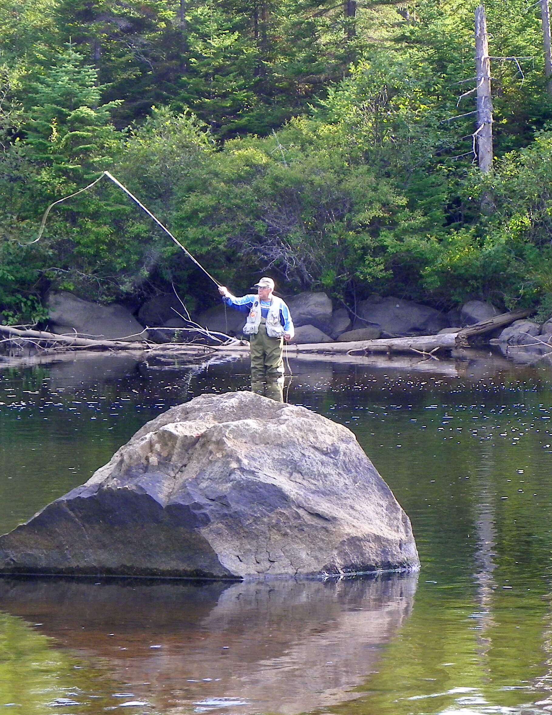 Trout fishing in the middle of the River