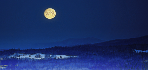 Moon Rise over Rangeley Lake